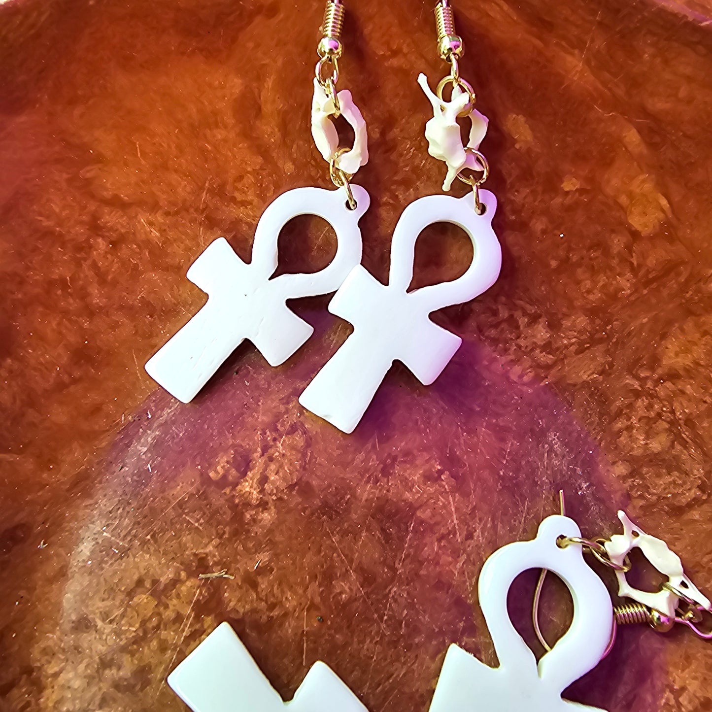 Ankh Bone Earrings