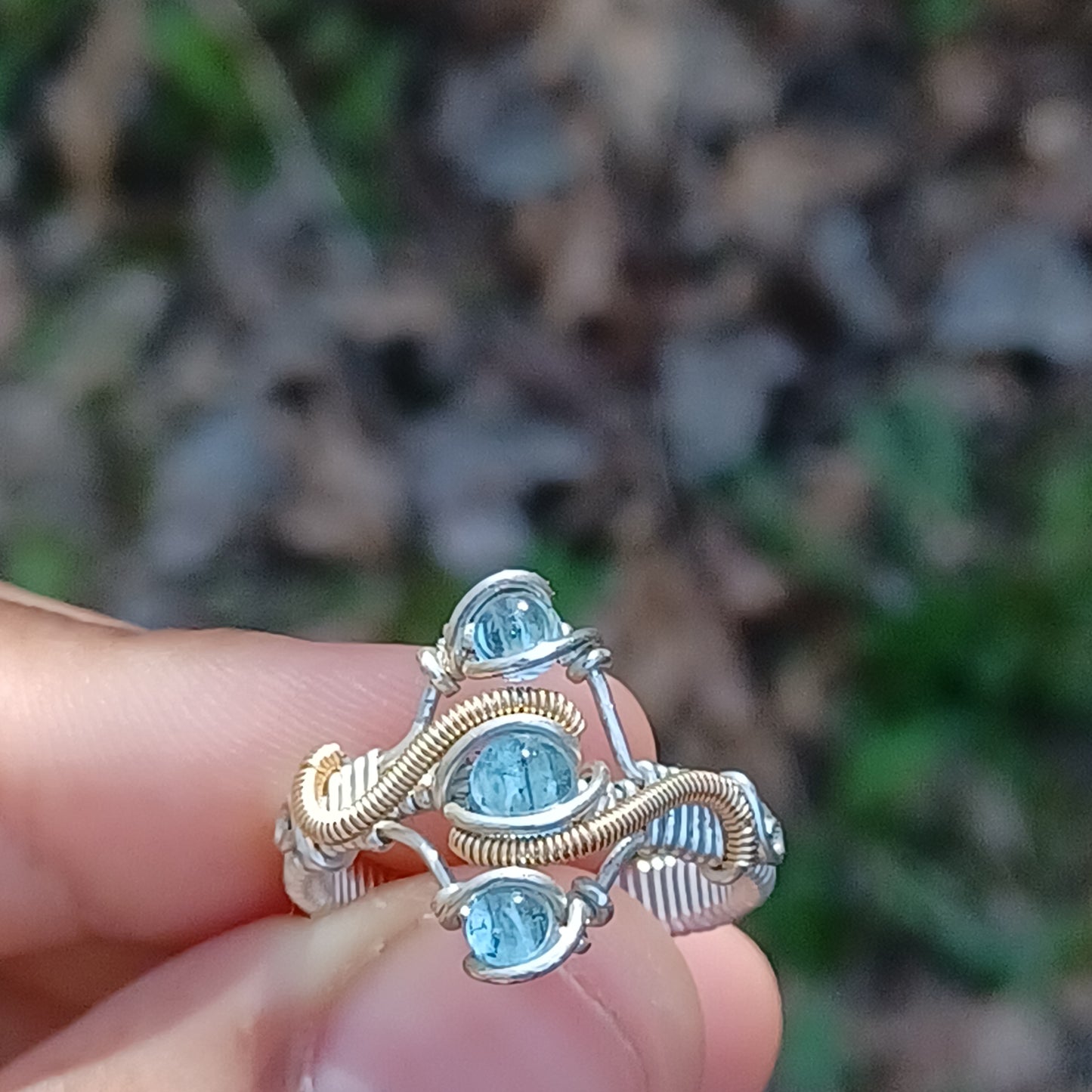 Nigerian Aquamarine Ring Size 9