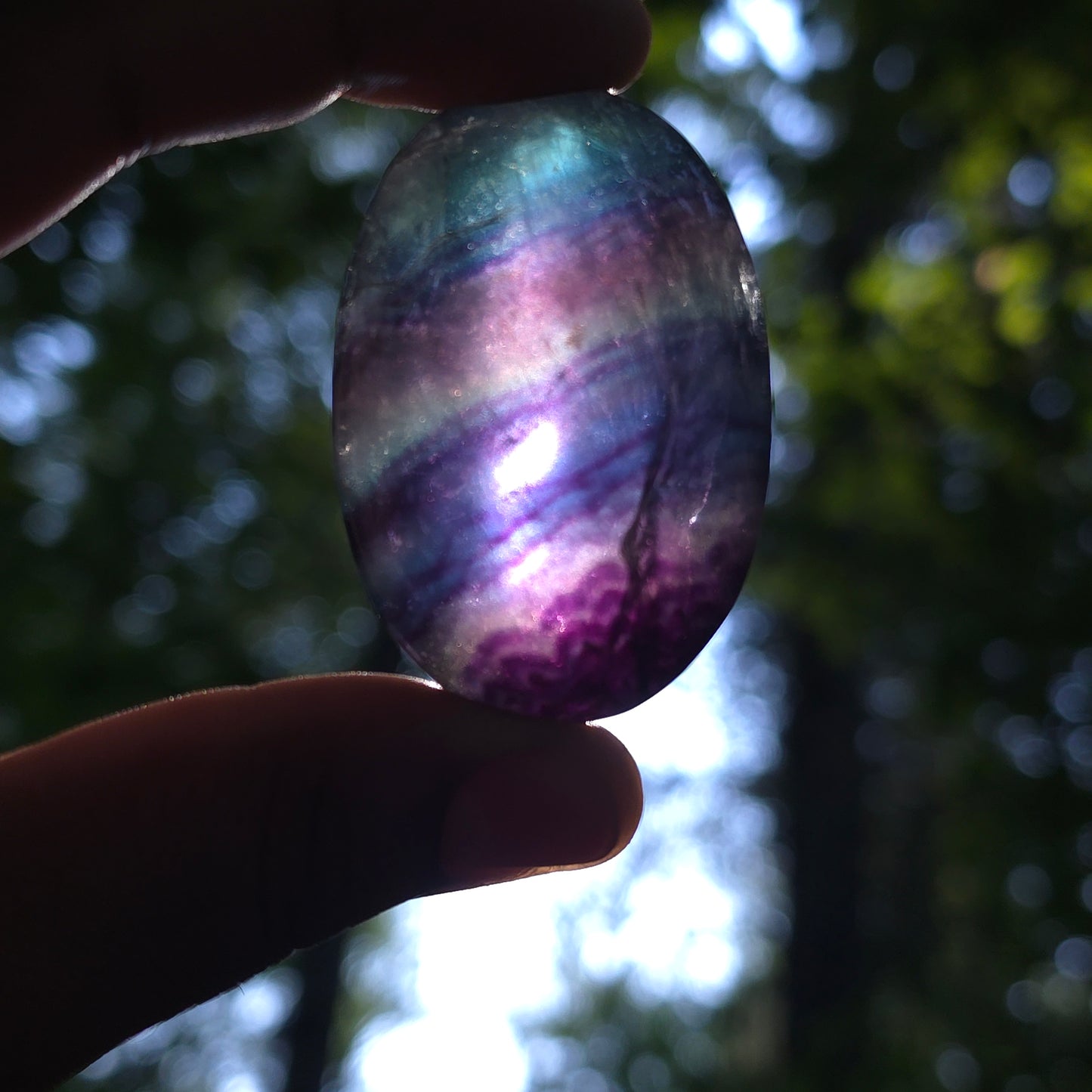 Large Rainbow Flourite Palms