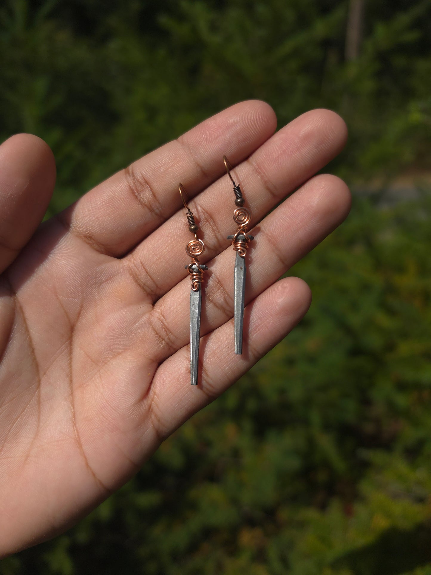Coffin nail earrings