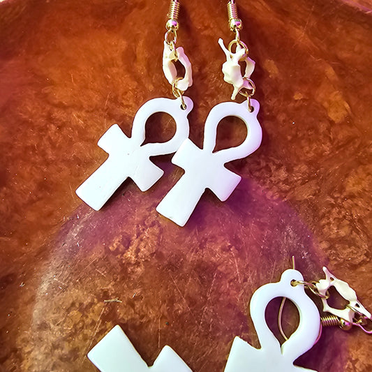 Ankh Bone Earrings