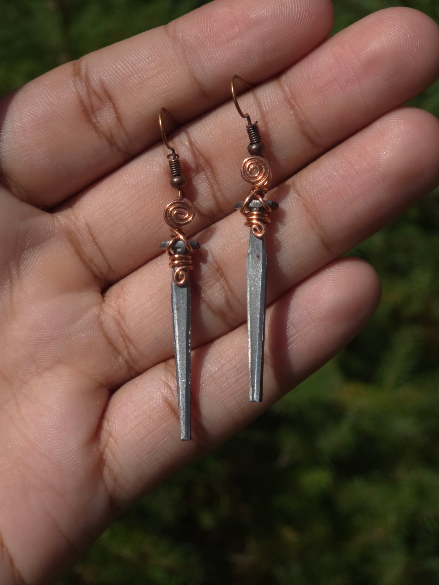 Coffin nail earrings