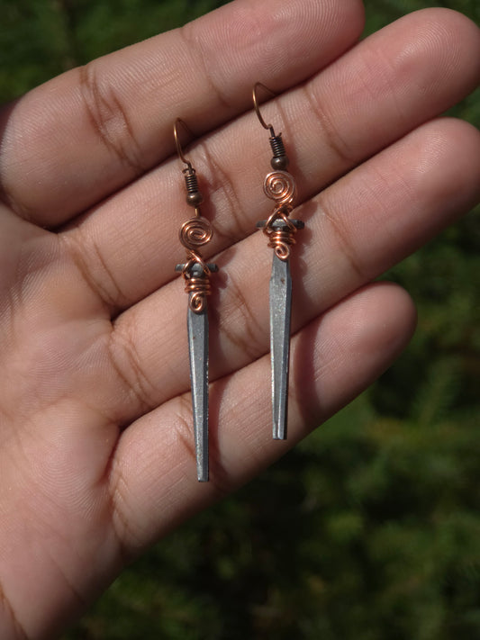 Coffin nail earrings