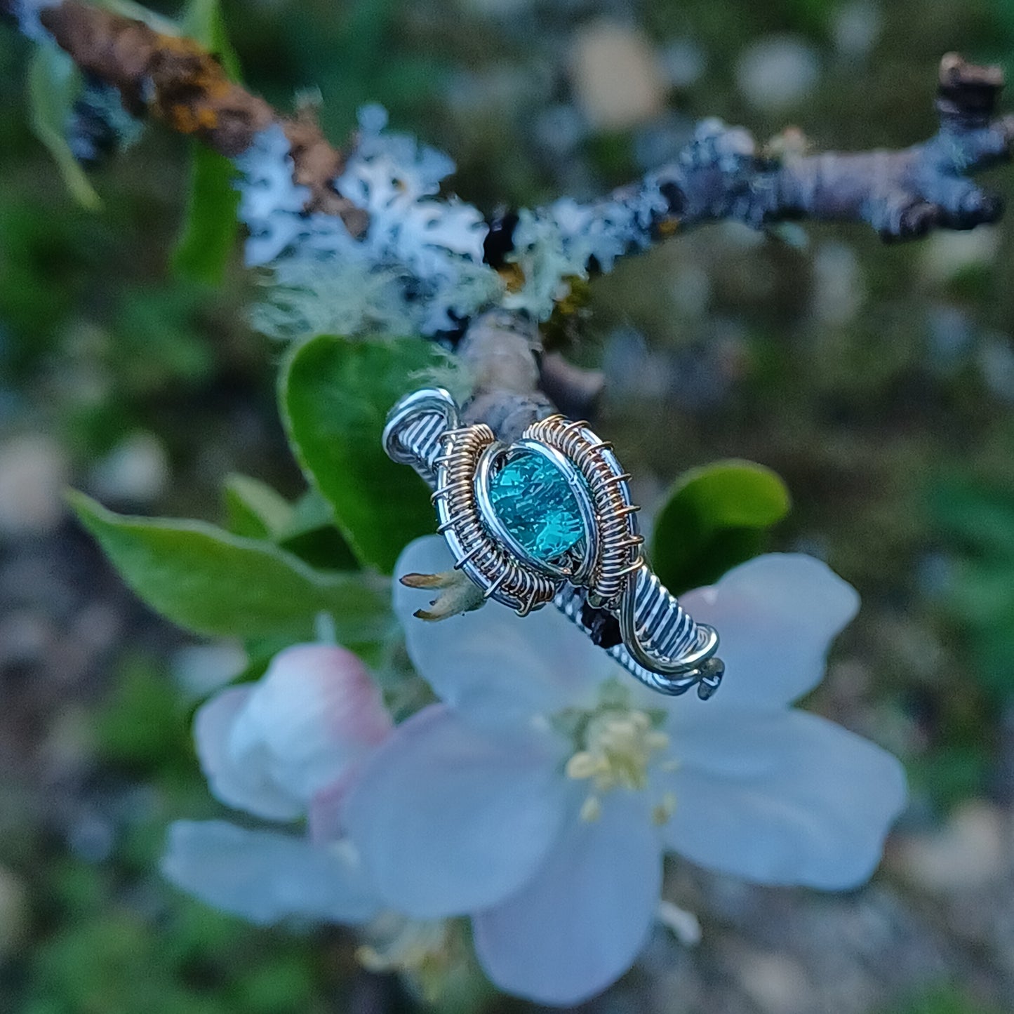 Seafoam apatite ring size 9